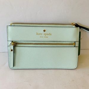 NEW Kate Spade  Leather Women’s Wristlet  Mikas Pond Island Waters New with tag